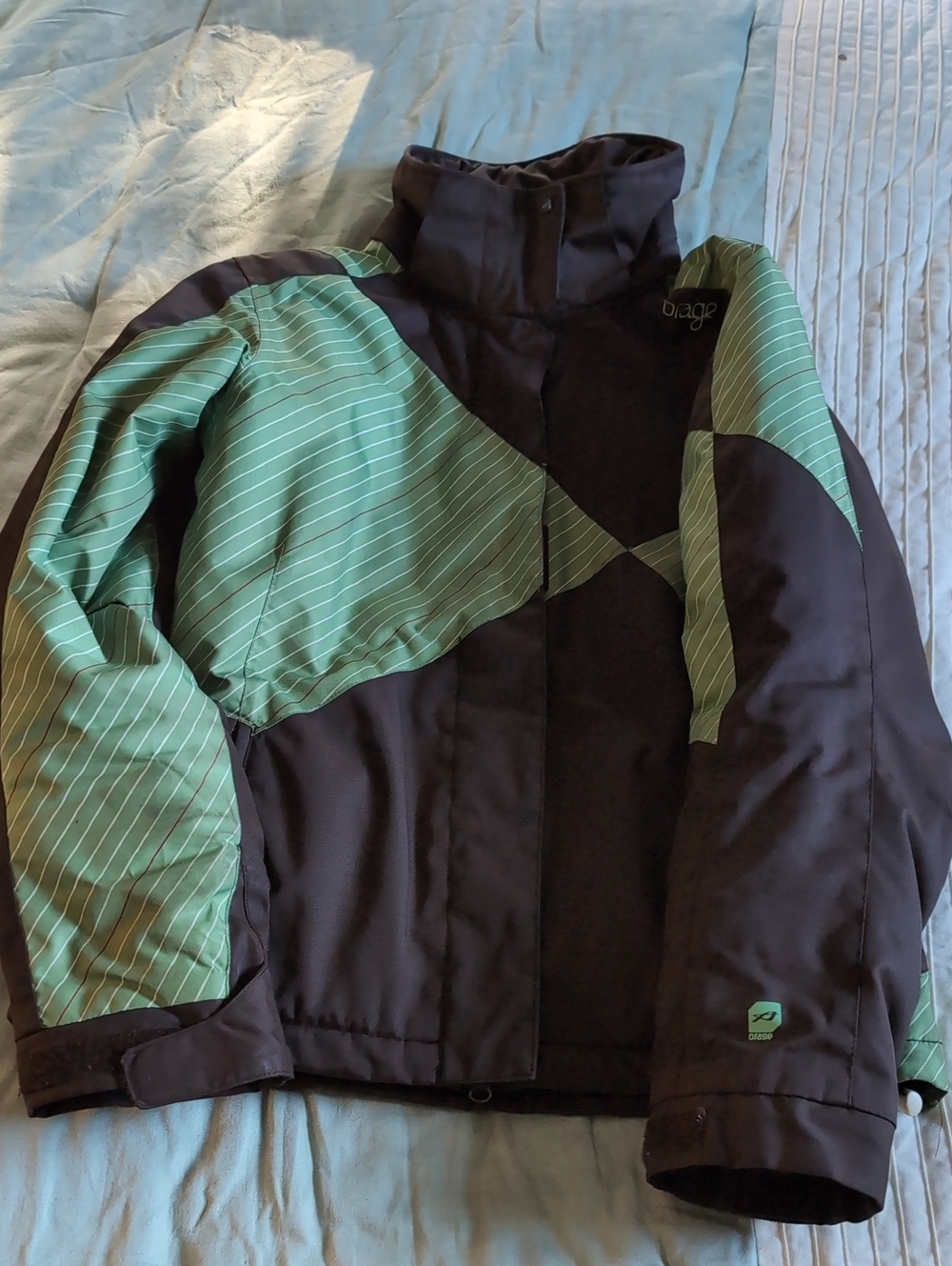 Orage Womens Brown & Mint Green Ski Jacket